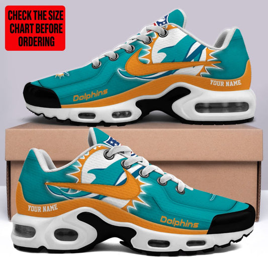 [TOUCHDOWN DEAL] NEW CUSTOMIZED NFL19 MDP MIAMI DOLPHINS AIR MAX PLUS SNEAKERS