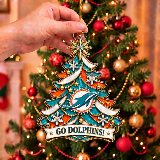 [TOUCHDOWN DEAL] NEW CUSTOMIZED NFL19 MDP MIAMI DOLPHINS CHRISTMAS ACRYLIC ORNAMENT