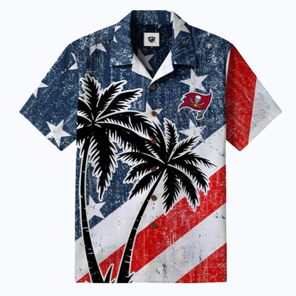 [TOUCHDOWN DEAL] NEW CUSTOMIZED NFL10 TBB TAMPA BAY BUCCANEERS PATRIOTIC 250 USA HAWAIIAN SHIRT