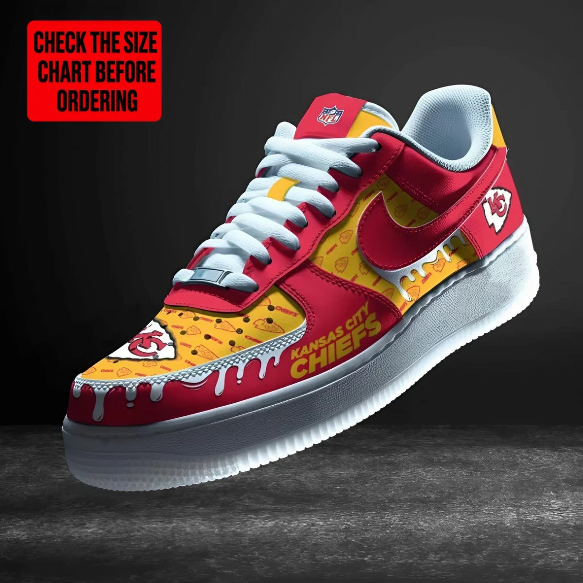 [TOUCHDOWN DEAL] NEW CUSTOMIZED NFL01 KCC KANSAS CITY CHIEFS AF1 SHOES