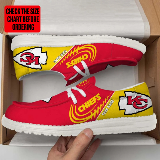 [TOUCHDOWN DEAL] NEW CUSTOMIZED NFL01 KCC KANSAS CITY CHIEFS LOAFER SHOES