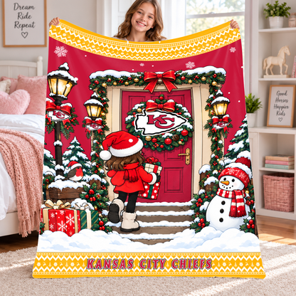 [TOUCHDOWN DEAL] NEW CUSTOMIZED NFL01 KCC THE CHIEFS FLEECE BLANKET