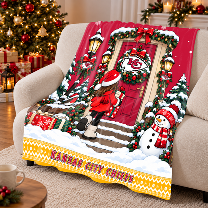 [TOUCHDOWN DEAL] NEW CUSTOMIZED NFL01 KCC THE CHIEFS FLEECE BLANKET