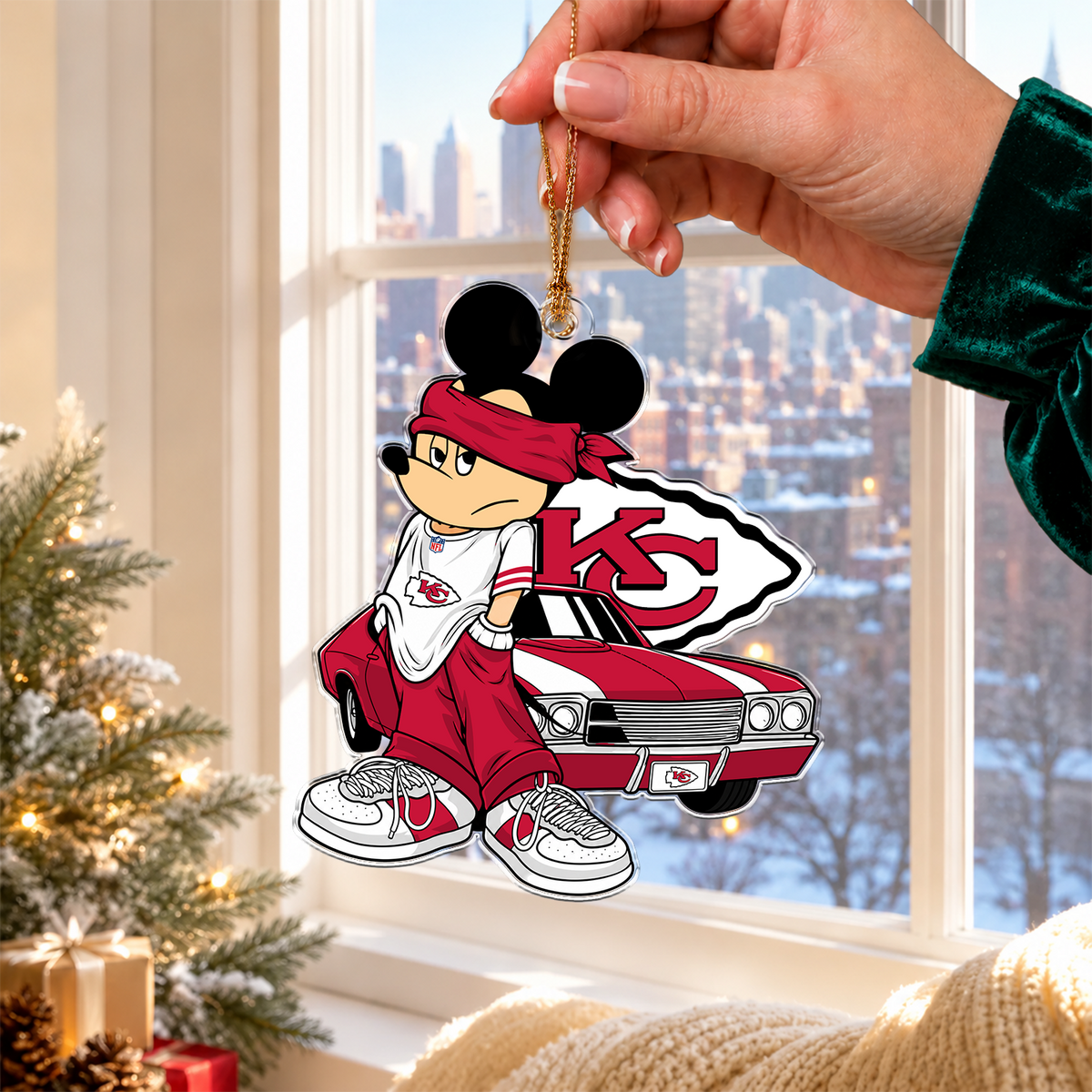 [TOUCHDOWN DEAL] NEW CUSTOMIZED NFL01 KCC KANSAS CITY CHIEFS CHRISTMAS ACRYLIC ORNAMENT