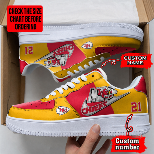 [TOUCHDOWN DEAL] NEW CUSTOMIZED NFL01 KCC KANSAS CITY CHIEFS AF1 SHOES