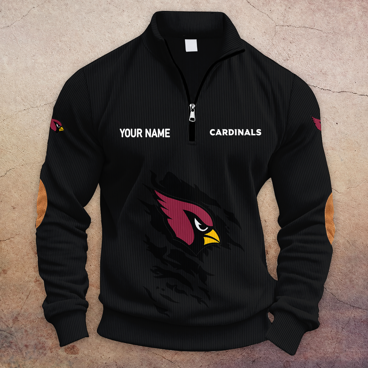 [TOUCHDOWN DEAL] NEW CUSTOMIZED NFL20 ARC ARIZONA CARDINALS MULTICOLOR STRIPED QUATER ZIP SWEATSHIRT