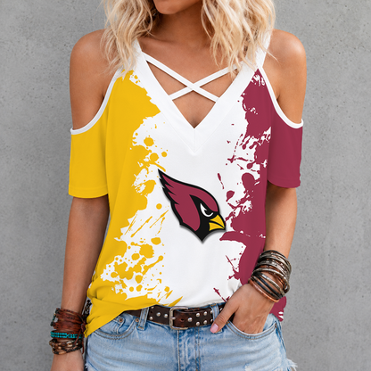 [TOUCHDOWN DEAL] NEW CUSTOMIZED NFL20 ARC ARIZONA CARDINALS CROSS V-NECK TOP