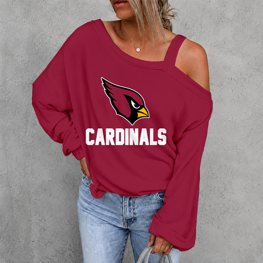 [TOUCHDOWN DEAL] NEW CUSTOMIZED NFL20 ARC ARIZONA CARDINALS WOMEN'S OFF-SHOULDER LONG SLEEVE SHIRT