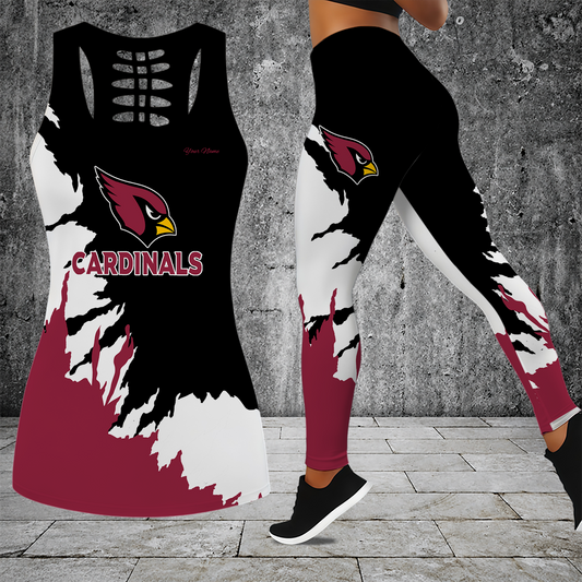 [TOUCHDOWN DEAL] NEW CUSTOMIZED NFL20 ARC ARIZONA CARDINALS HOLLOW TANK TOP & LEGGINGS SET