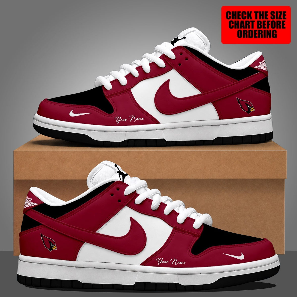 [TOUCHDOWN DEAL] NEW CUSTOMIZED NFL20 ARC ARIZONA CARDINALS DUNK LOW SHOES