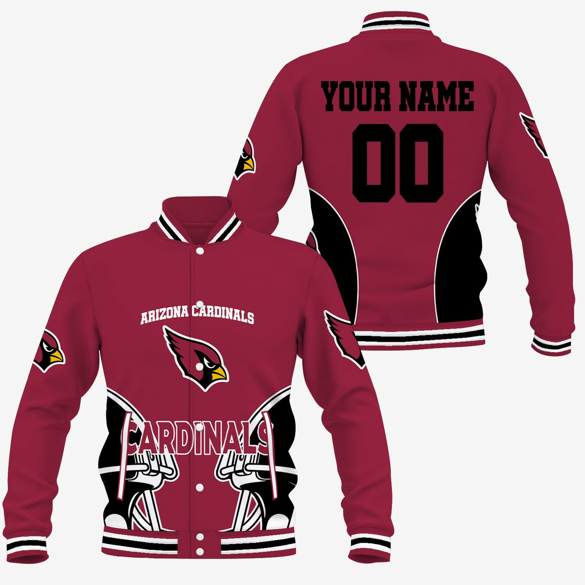 [TOUCHDOWN DEAL] NEW CUSTOMIZED NFL20 ARC ARIZONA CARDINALS SATIN VARSITY & BASEBALL JACKET