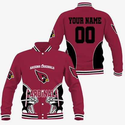 [TOUCHDOWN DEAL] NEW CUSTOMIZED NFL20 ARC ARIZONA CARDINALS SATIN VARSITY & BASEBALL JACKET