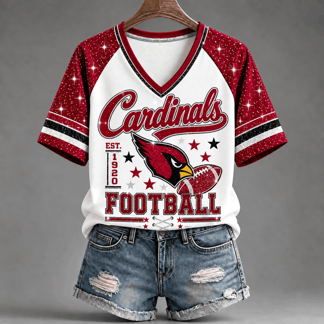 [TOUCHDOWN DEAL] NEW CUSTOMIZED NFL20 ARC THE CARDINALS BUC-EE'S V-NECK FEMALE SHIRT