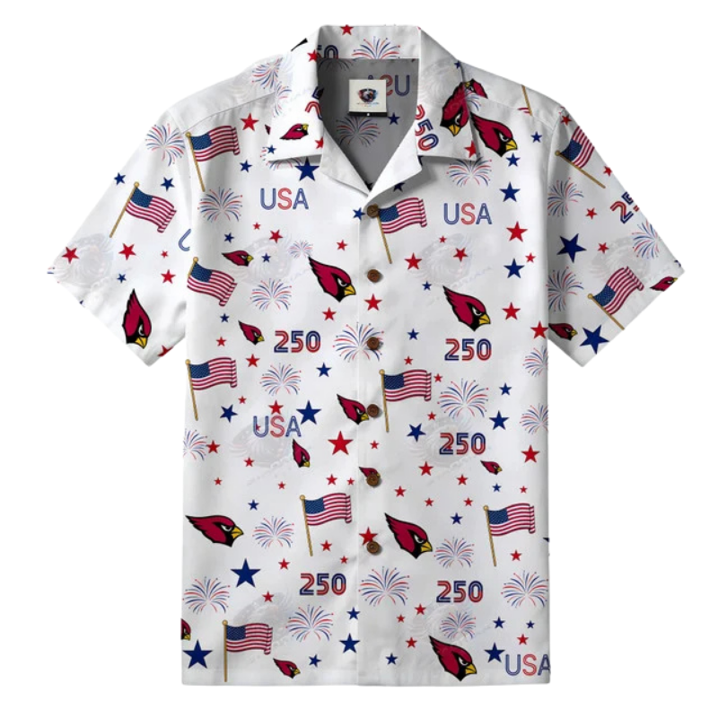 [TOUCHDOWN DEAL] NEW CUSTOMIZED NFL20 ARC ARIZONA CARDINALS PATRIOTIC 250 USA HAWAIIAN SHIRT