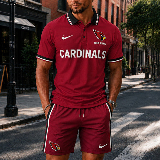 [TOUCHDOWN DEAL] NEW CUSTOMIZED NFL20 ARC ARIZONA CARDINALS POLO SHIRT & SHORT PANTS