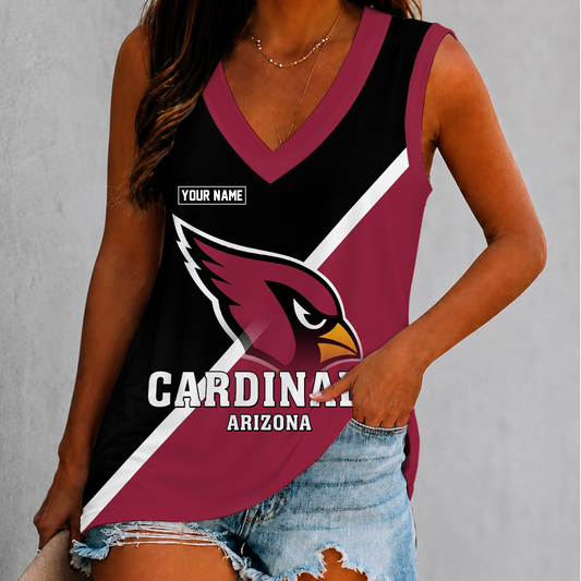 [TOUCHDOWN DEAL] NEW CUSTOMIZED NFL20 ARC ARIZONA CARDINALS WOMEN'S V-NECK TANK TOP