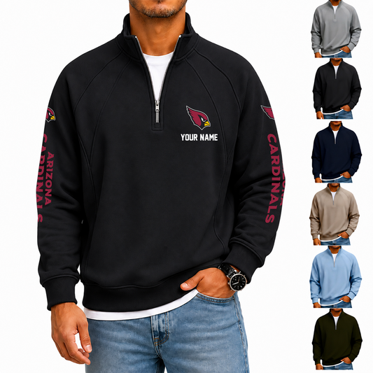 [TOUCHDOWN DEAL] NEW CUSTOMIZED NFL20 ARC ARIZONA CARDINALS MEN'S QUARTER ZIP PULLOVER