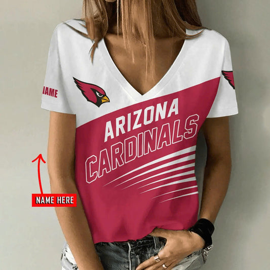 [TOUCHDOWN DEAL] NEW CUSTOMIZED NFL20 ARC ARIZONA CARDINALS V-NECK FEMALE SHIRT