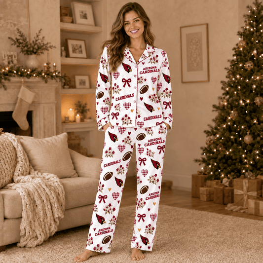 [TOUCHDOWN DEAL] NEW CUSTOMIZED NFL20 ARC ARIZONA CARDINALS HALLOWEEN LONG PAJAMAS SET