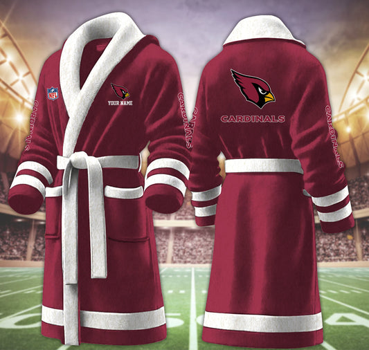 [TOUCHDOWN DEAL] NEW CUSTOMIZED NFL20 ARC ARIZONA CARDINALS MULTICOLOR FLEECE BATHROBE