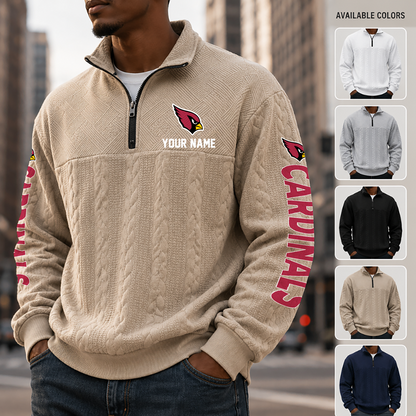 [TOUCHDOWN DEAL] NEW CUSTOMIZED NFL20 ARC ARIZONA CARDINALS MULTICOLOR QUARTER-ZIP SWEATSHIRT