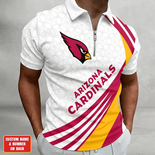 [TOUCHDOWN DEAL] NEW CUSTOMIZED NFL20 ARC ARIZONA CARDINALS ZIP POLO SHIRT