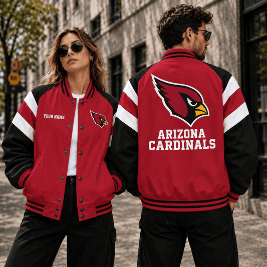 [TOUCHDOWN DEAL] NEW CUSTOMIZED NFL20 ARC ARIZONA CARDINALS SATIN VARSITY & BASEBALL JACKET