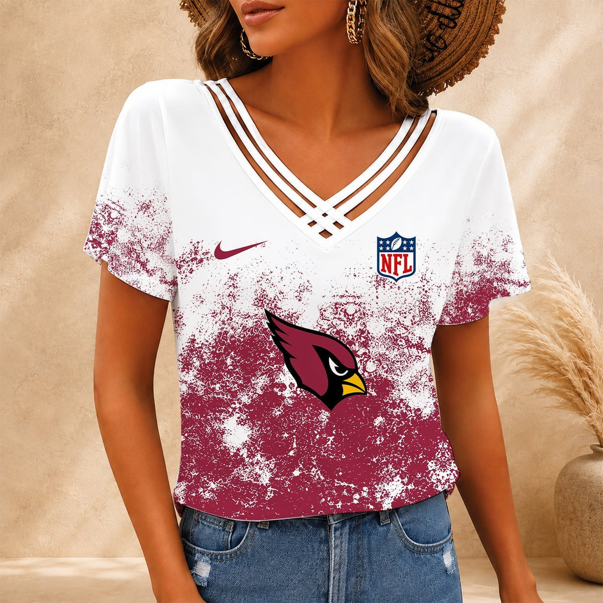 [TOUCHDOWN DEAL] NEW CUSTOMIZED NFL20 ARC ARIZONA CARDINALS V-NECK SHIRT