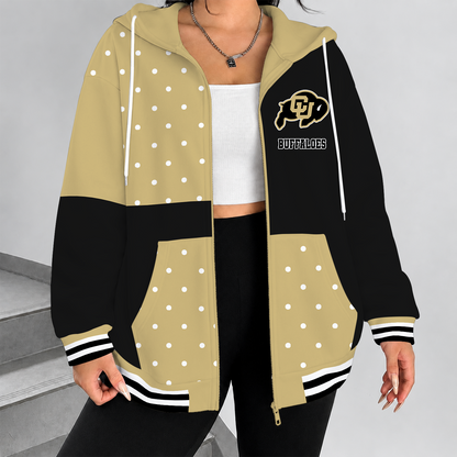 [TOUCHDOWN DEAL] NEW CUSTOMIZED NCAA FBS20 CRB COLORADO BUFFALOES ZIP HOODIE