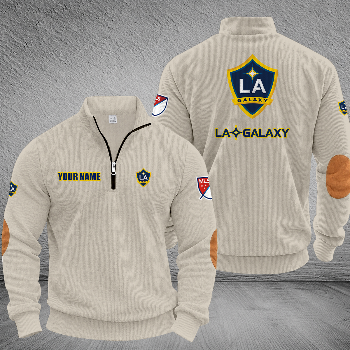 [GOAL DEAL] NEW CUSTOMIZED MLS20 LAG LA GALAXY MULTICOLOR STRIPED QUATER ZIP SWEATSHIRT
