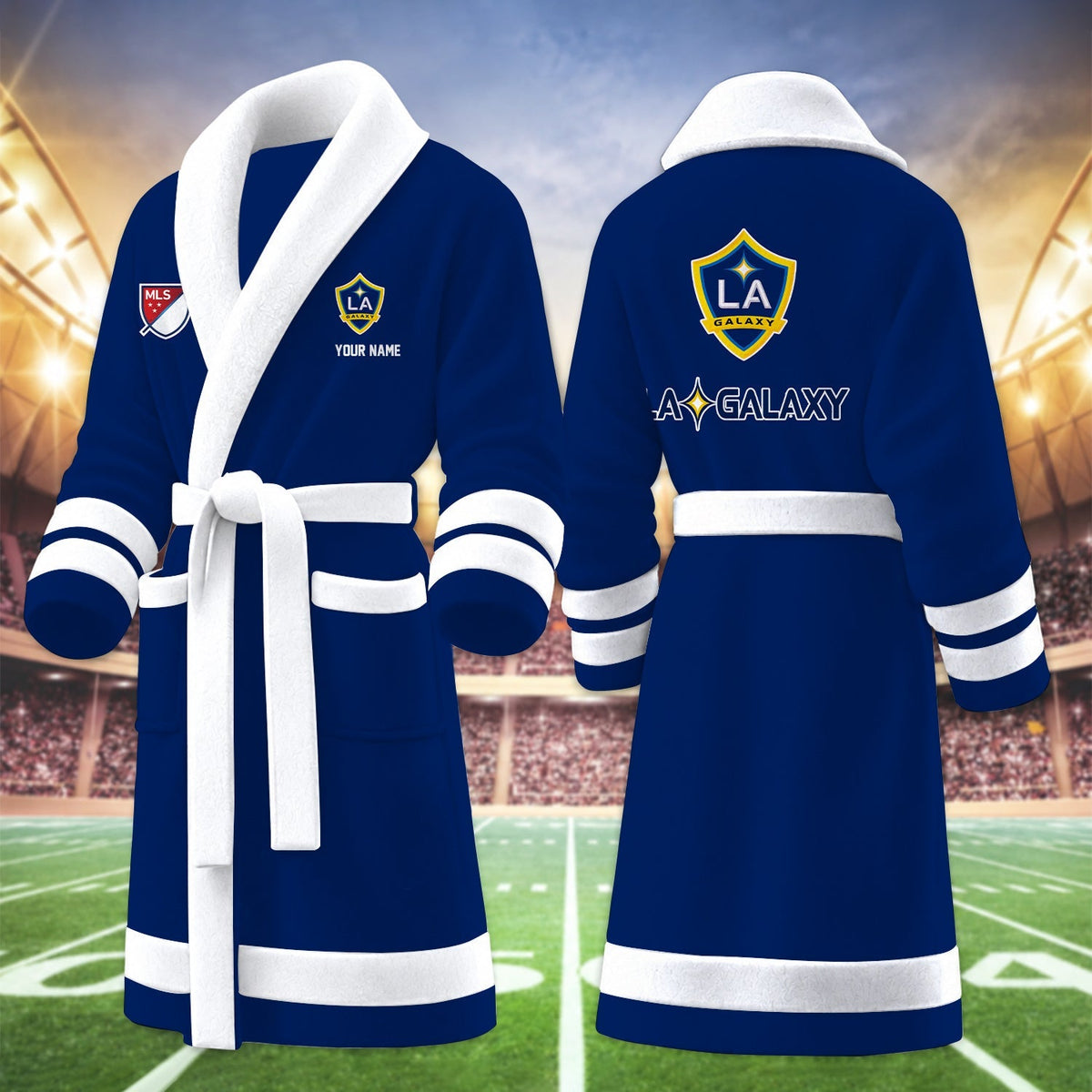 [GOAL DEAL] NEW CUSTOMIZED MLS20 LAG LA GALAXY FLEECE BATHROBE