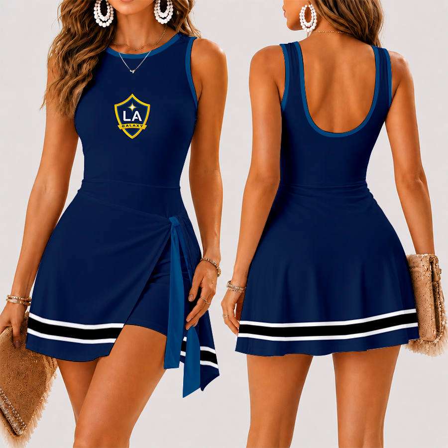 [GOAL DEAL] NEW CUSTOMIZED MLS20 LAG LA GALAXY WOMEN'S SUMMER SKORT DRESS