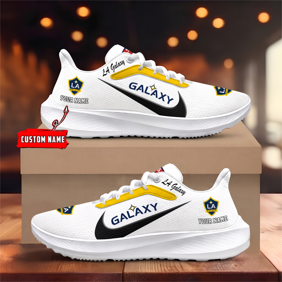 [GOAL DEAL] NEW CUSTOMIZED MLS20 LAG LA GALAXY ROAD RUNNING SHOES