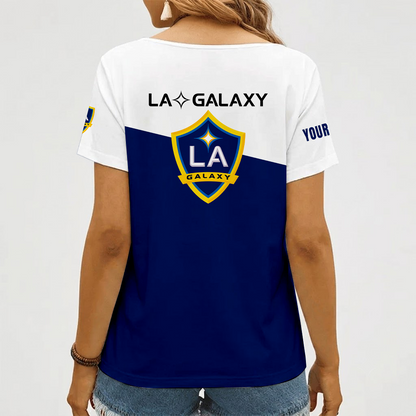 [GOAL DEAL] NEW CUSTOMIZED MLS20 LAG LA GALAXY V-NECK FEMALE SHIRT