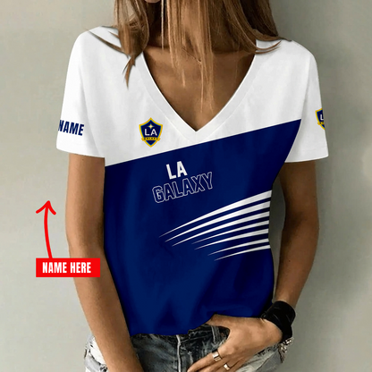 [GOAL DEAL] NEW CUSTOMIZED MLS20 LAG LA GALAXY V-NECK FEMALE SHIRT