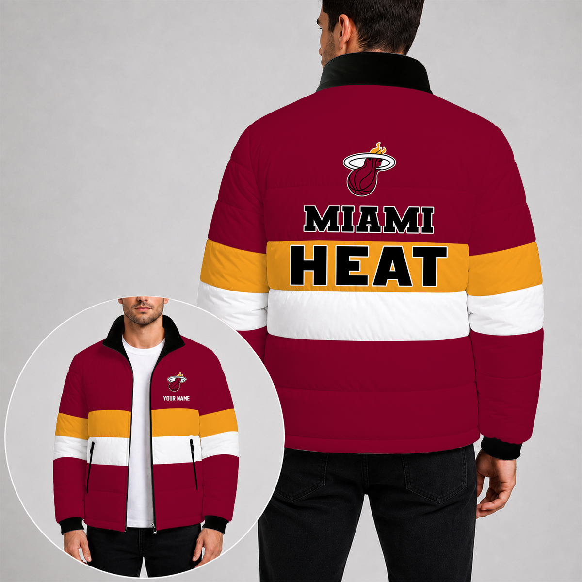 [SLAM DUNK DEAL] NEW CUSTOMIZED NBA20 MHE THE HEAT PUFFER JACKET