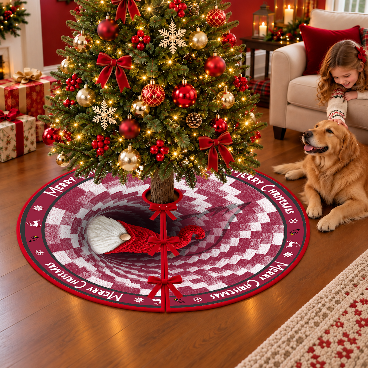[TOUCHDOWN DEAL] NEW CUSTOMIZED NFL20 ARC THE CARDINALS CHRISTMAS TREE SKIRT