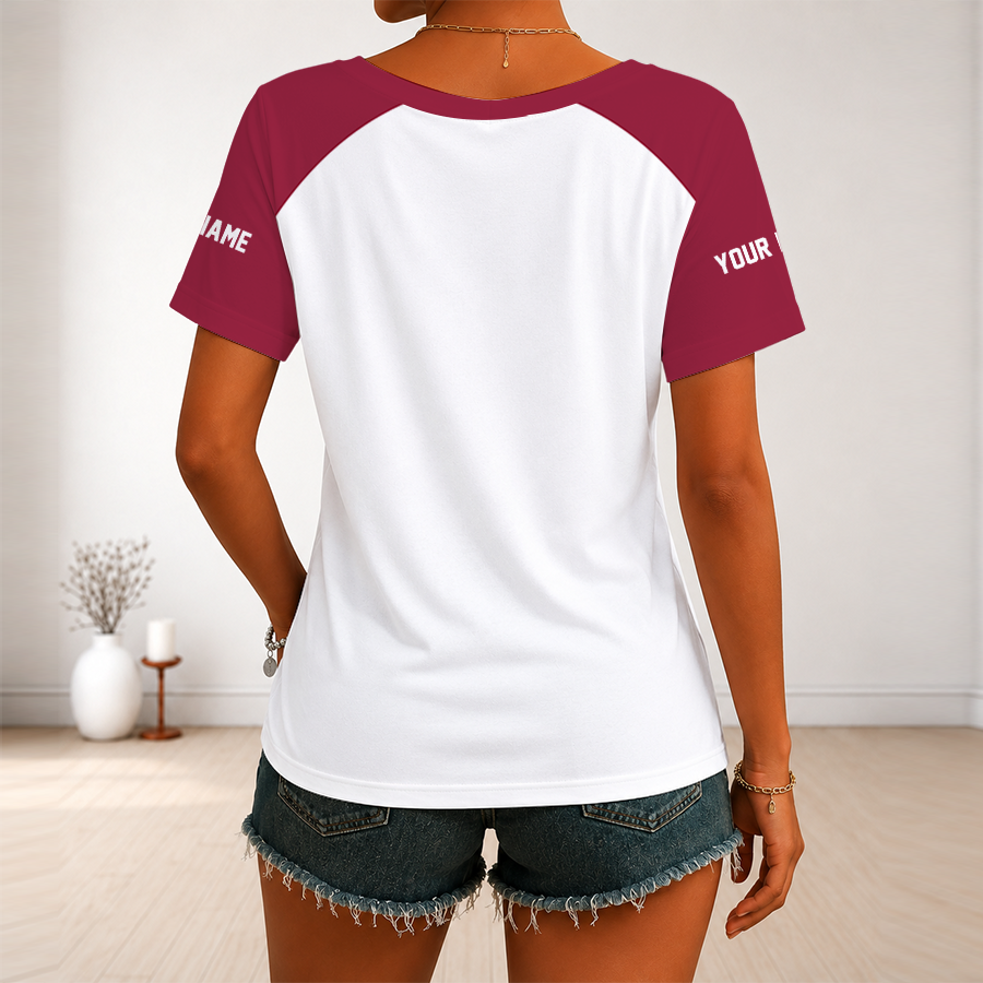 [TOUCHDOWN DEAL] NEW CUSTOMIZED NFL20 ARC ARIZONA CARDINALS V-NECK FEMALE SHIRT