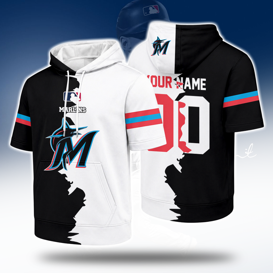 [HOMERUN DEAL] NEW CUSTOMIZED MLB20 MMS MIAMI MARLINS SHORT SLEEVE HOODIE
