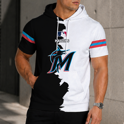[HOMERUN DEAL] NEW CUSTOMIZED MLB20 MMS MIAMI MARLINS SHORT SLEEVE HOODIE