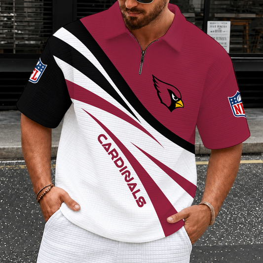 [TOUCHDOWN DEAL] NEW CUSTOMIZED NFL20 ARC ARIZONA CARDINALS QUARTER-ZIP POLO SHIRT