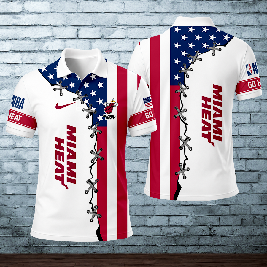 [HOT DEAL] NEW CUSTOMIZED NBA20 MHE MIAMI HEAT POLO SHIRT