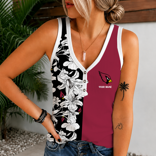 [TOUCHDOWN DEAL] NEW CUSTOMIZED NFL20 ARC ARIZONA CARDINALS WOMEN'S V-NECK TANK TOP
