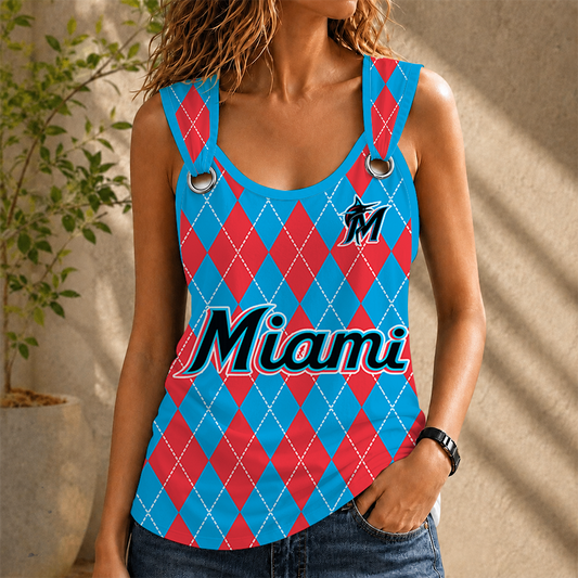 [HOMERUN DEAL] NEW CUSTOMIZED MLB20 MMS MIAMI MARLINS O-RING SHOULDER TANK TOP