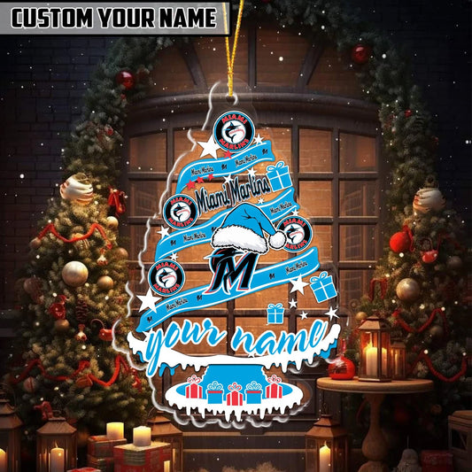 [HOMERUN DEAL] NEW CUSTOMIZED MLB20 MMS MIAMI MARLINS CHRISTMAS ACRYLIC ORNAMENT