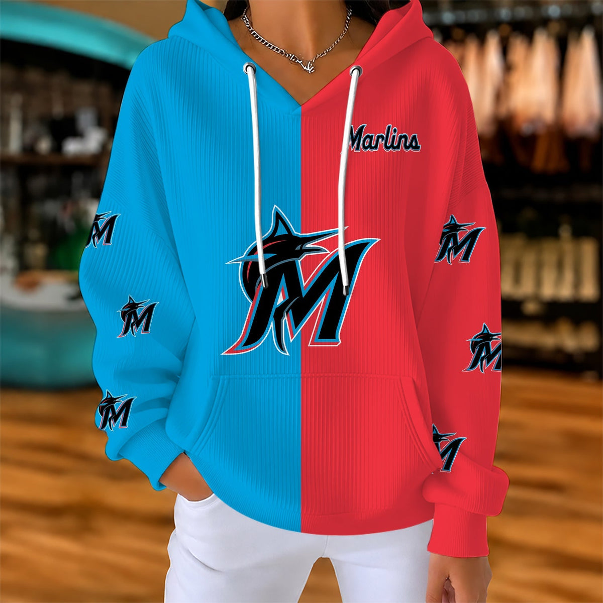 [HOMERUN DEAL] NEW CUSTOMIZED MLB20 MMS MIAMI MARLINS RIBBED HOODIE & SWEATSHIRT
