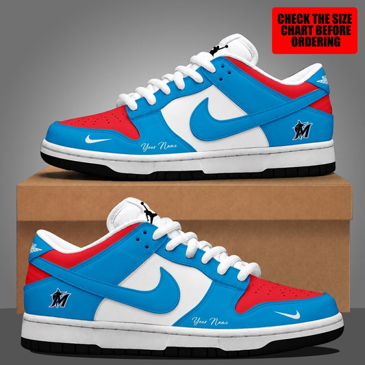 [HOMERUN DEAL] NEW CUSTOMIZED MLB20 MMS MIAMI MARLINS DUNK LOW SHOES