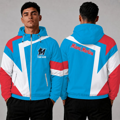 [HOMERUN DEAL] NEW CUSTOMIZED MLB20 MMS MIAMI MARLINS WINDBREAKER JACKET
