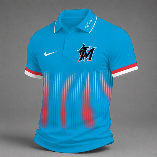 [HOMERUN DEAL] NEW CUSTOMIZED MLB20 MMS MIAMI MARLINS POLO SHIRT