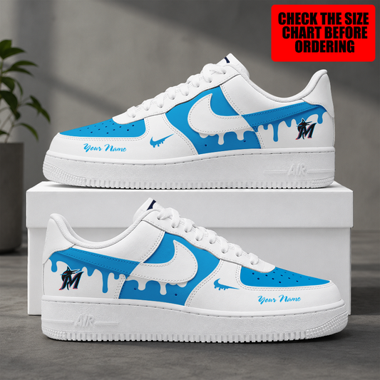 [HOMERUN DEAL] NEW CUSTOMIZED MLB20 MMS MIAMI MARLINS AF1 SHOES